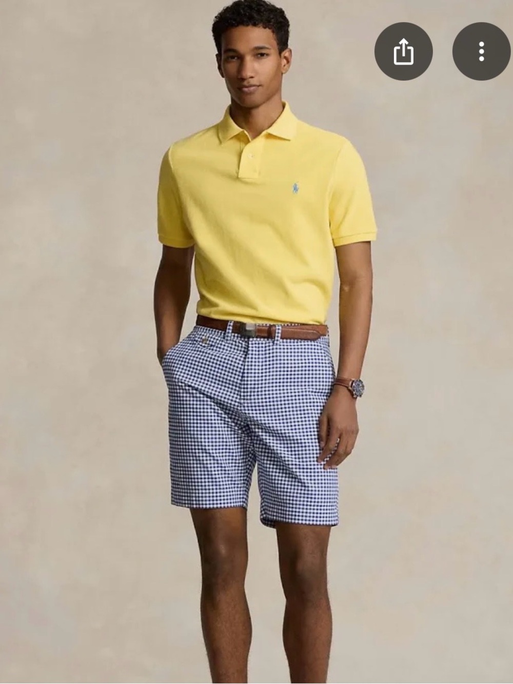 Ralph Lauren Polo Shorts White and Blue Gingham